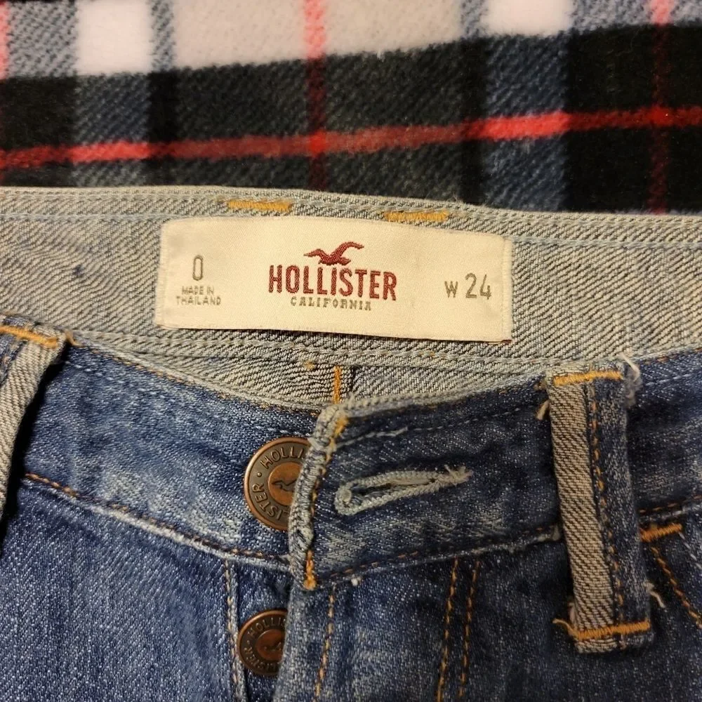 Hollister button Up Fly Distressed bermudas shorts Sz 24 - Picture 2 of 6